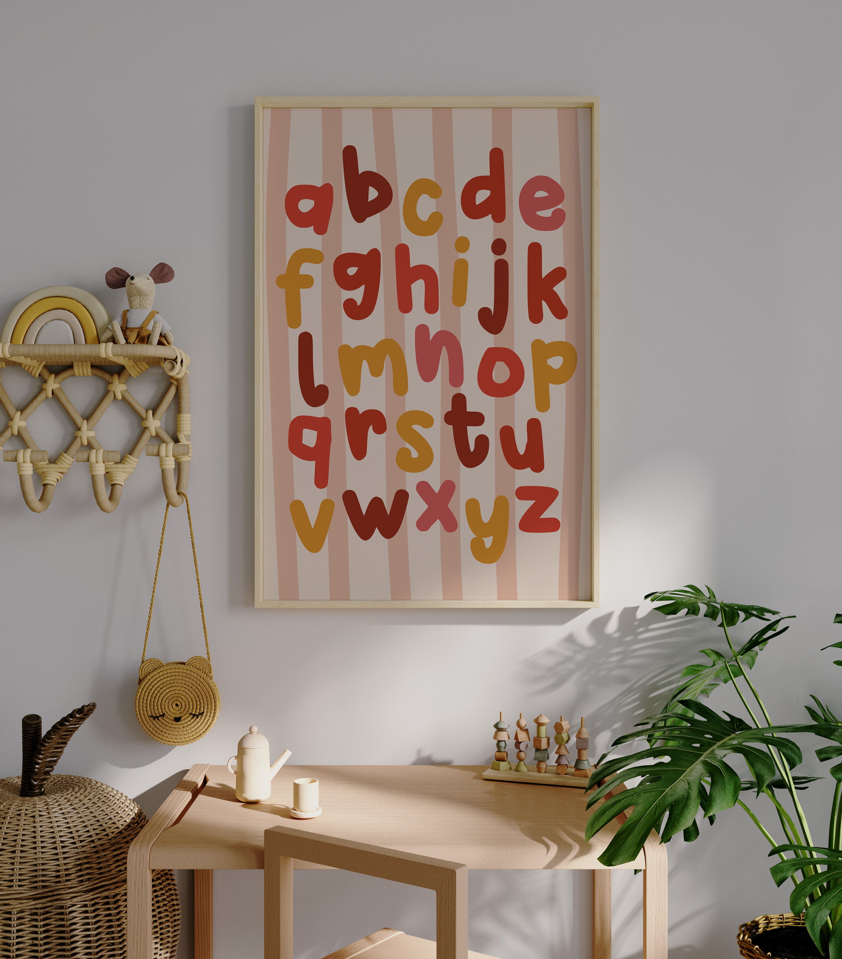 ABC kinderkamer poster - roze