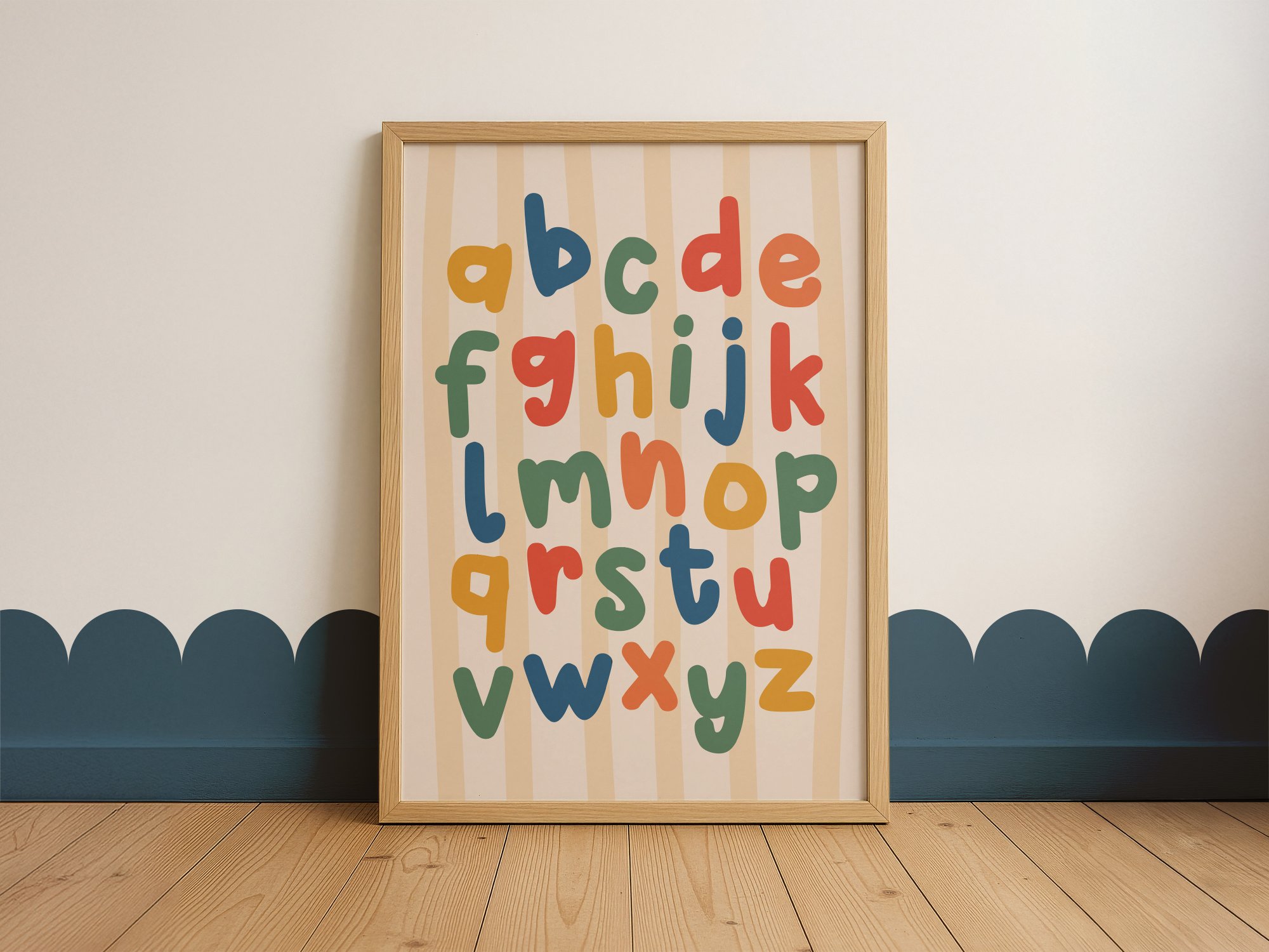 ABC kinderkamer poster meerkleurig