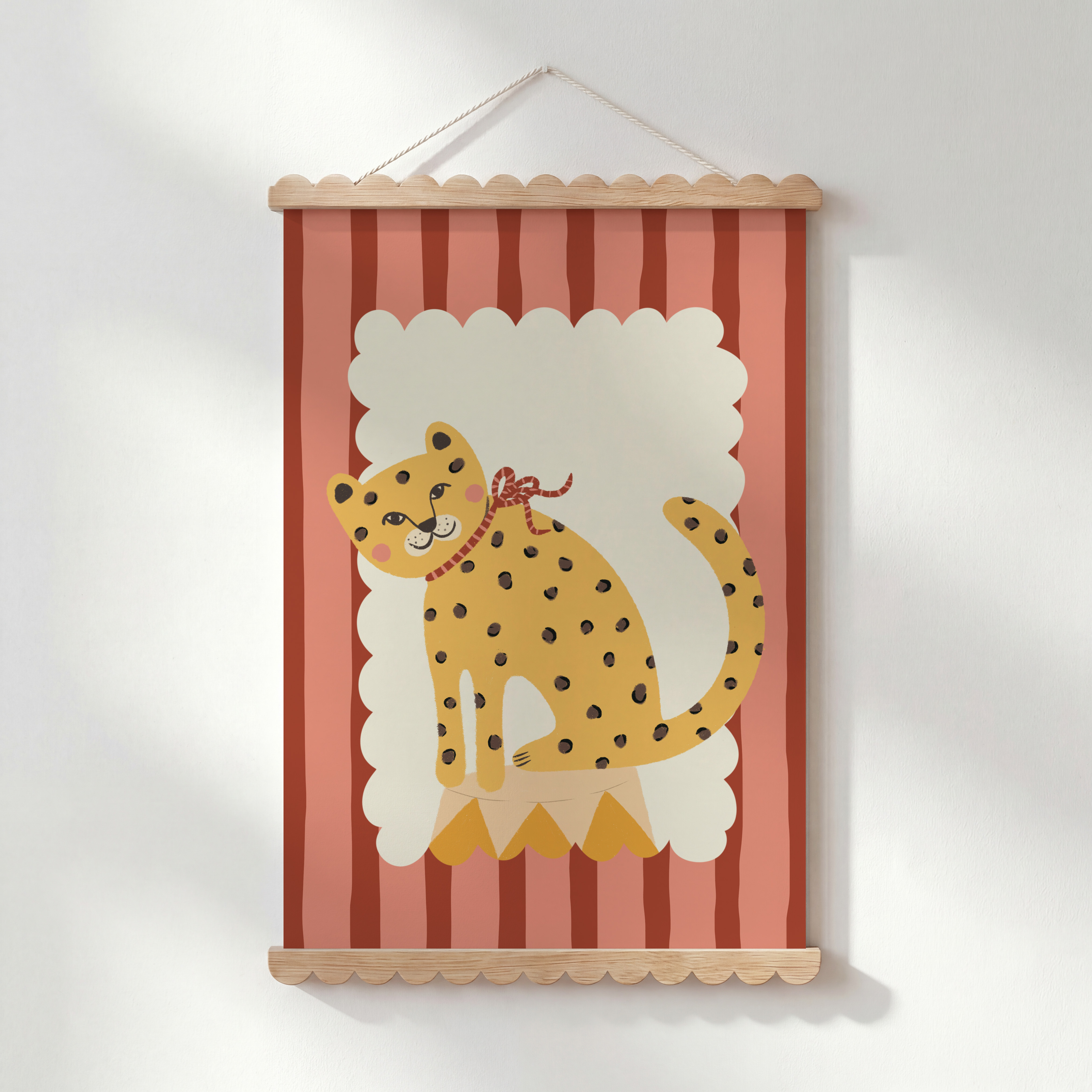 Cheetah met strik kinderkamer poster