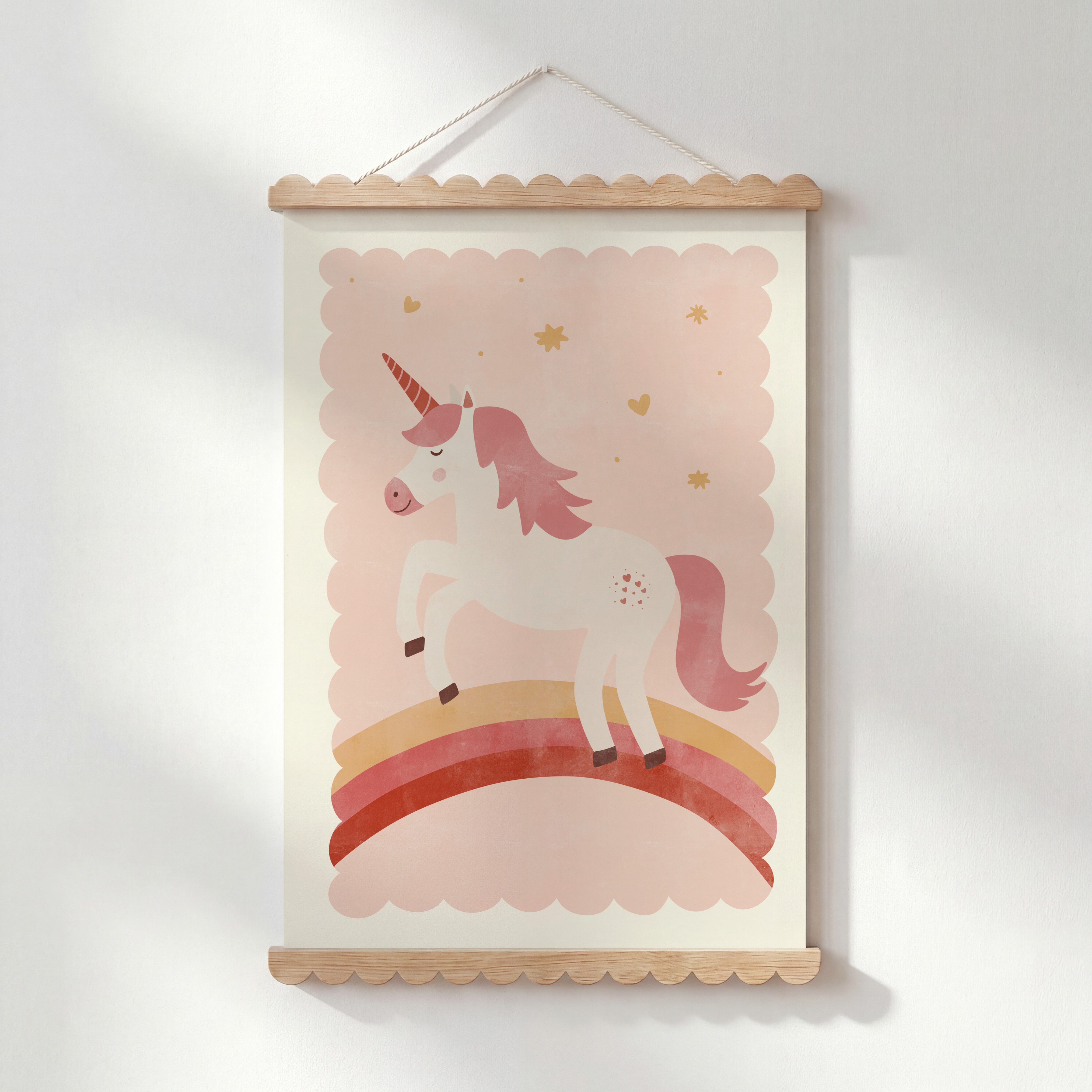 Eenhoorn op regenboog kinderkamer poster