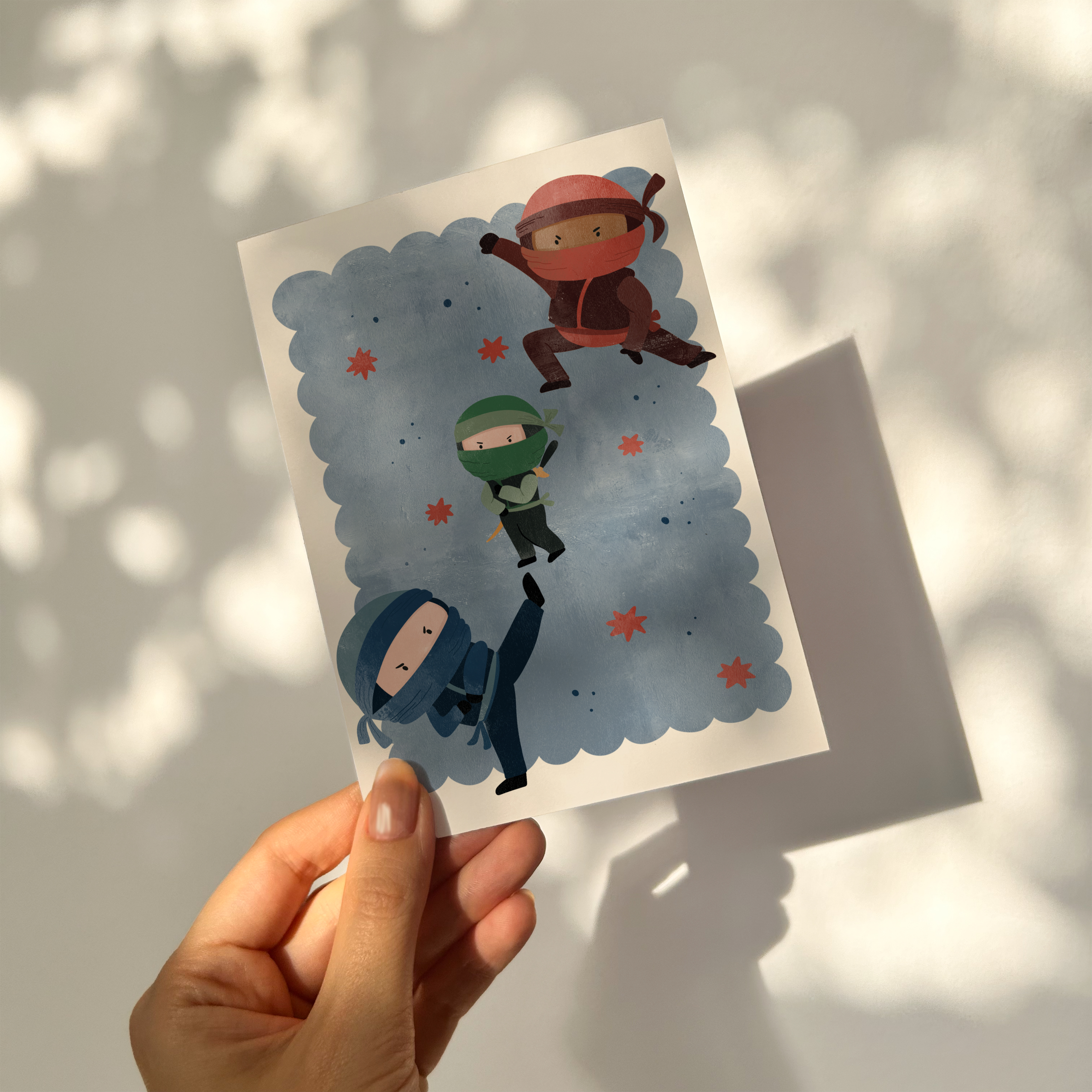 Ninja uitnodigingen kinderfeestje