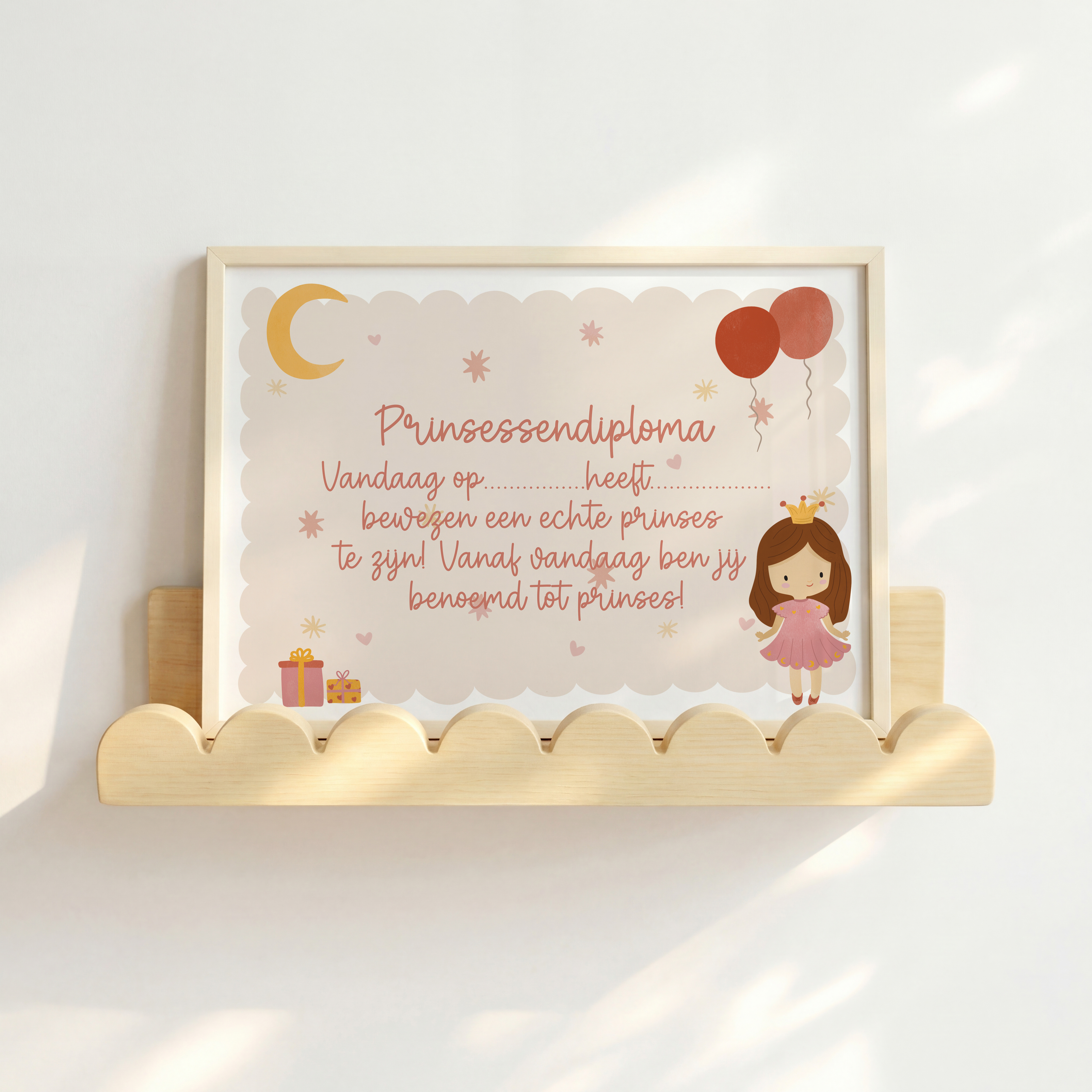 Prinsessen diploma kinderfeestje